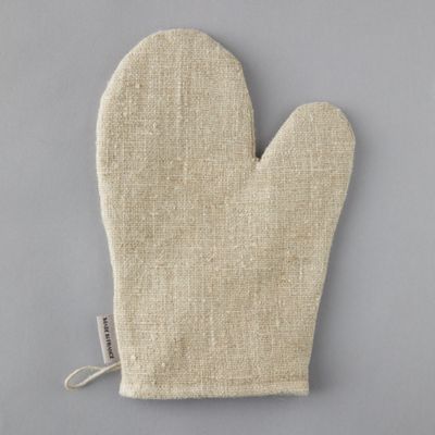 French Linen Oven Mitt, White Stripe — etúHOME