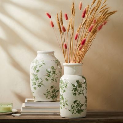 Green Chinoiserie Jar Vase