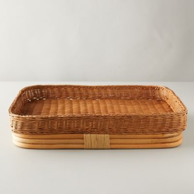 rattan serving tray