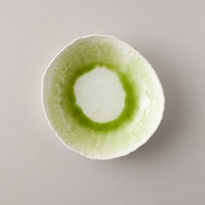 Source and Tradition Porcelain Lime Green Crackle Bowl