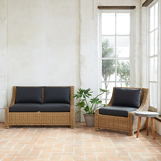View larger image of Hillside Wicker Two Seat Sofa Cushion Set
