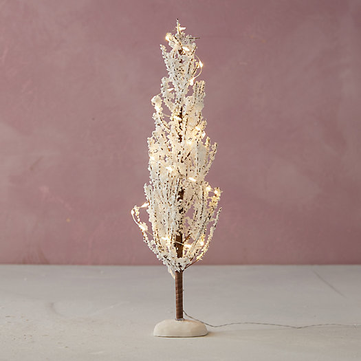 View larger image of Miniature Faux Pre-Lit Snowy Tree