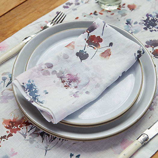 View larger image of Lithuanian Linen Napkin Set of 2, Painted Florals