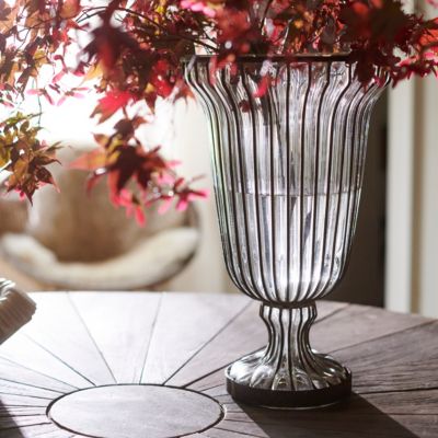 Fluted Glass + Iron Vase
