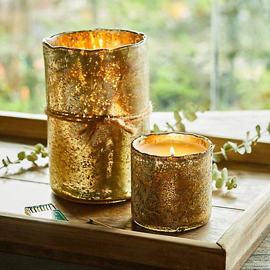 View larger image of Gold Mercury Glass Candle, Ginger Patchouli
