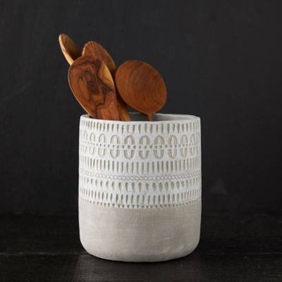 Geo Etched Ceramic Utensil Holder - Terrain