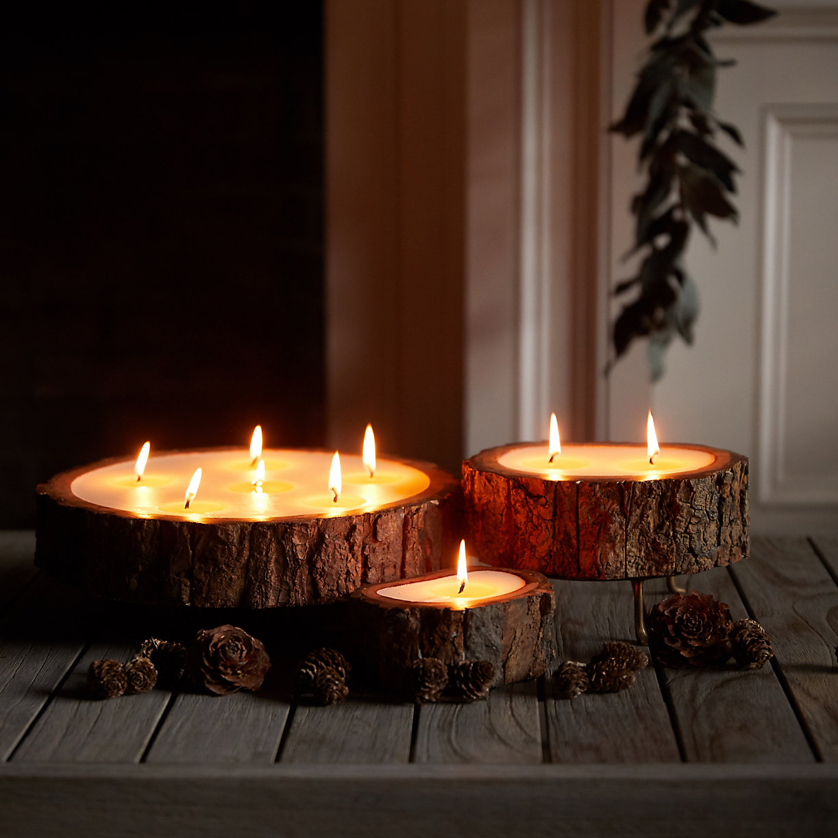 Terrain evergreen tree bark candle cabin decor