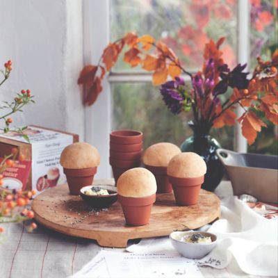 Rustic Flower Pot Bread Loaves - Lavender and Lovage