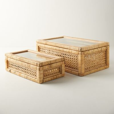 Rattan Box with Glass Lid - Terrain