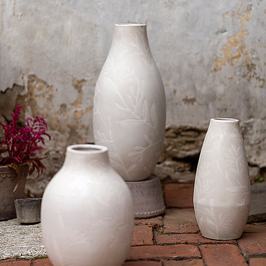 View larger image of Floral Matte White Vase