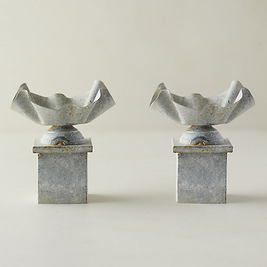 View larger image of Fluted Pedestal Iron Tea Light Holders, Set of 2