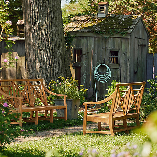 View larger image of Fretwork Teak Three-Seat Garden Bench