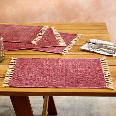 Fringe Cotton Placemats, Set of 4