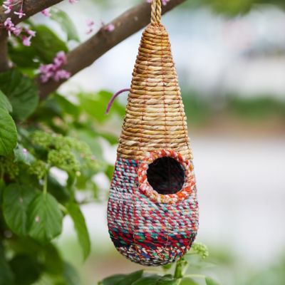 1pc Water Drop Shaped Woven Grass Bird House