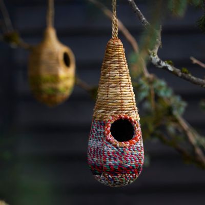 1pc Water Drop Shaped Woven Grass Bird House