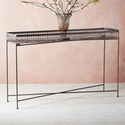 Wire Basket Console Table