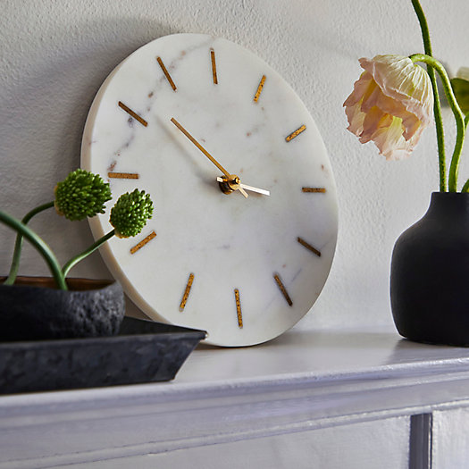 View larger image of Marble + Brass Wall Clock