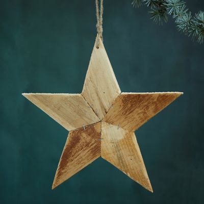 Starry Pine Wood Ornament