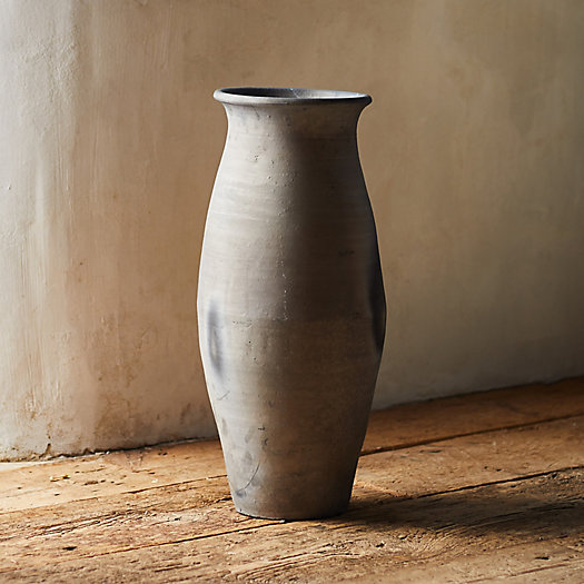 View larger image of Fired Black Terracotta Planter, Tall
