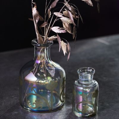 Iridescent Bottle Bud Vases, Set of 2
