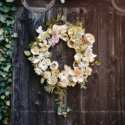 View larger image of Flower + Leaf Aged Iron Wreath