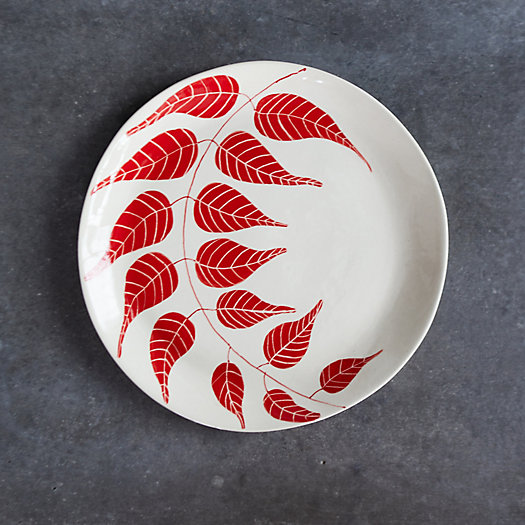 View larger image of Red Leaf Ceramic Platter, Round