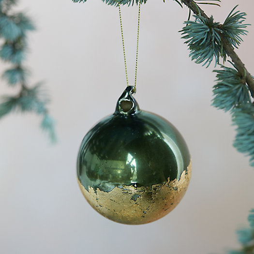 View larger image of Green + Gold Foil Globe Ornament