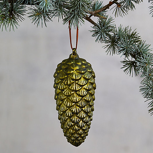 View larger image of Antique Green Glass Pinecone Ornament