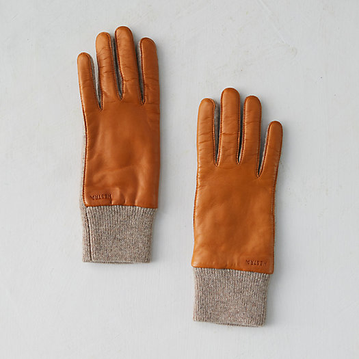 View larger image of Leather + Ribbed Knit Gloves