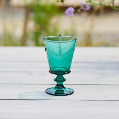 Colored Glass Bee Wine Glass