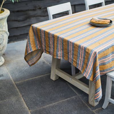 Olympia Stripe Linen Tablecloth