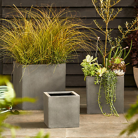 View larger image of Straight Side Fiber Cube Planter, 16"