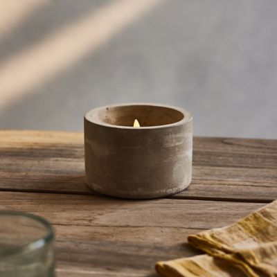 Outdoor Flameless Candle in Concrete Vessel, Small