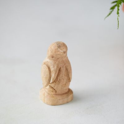 Carved Wood Penguin