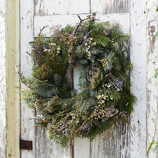 View larger image of Fresh Noble Fir, Apple Branch, Flax + Lavender Wreath