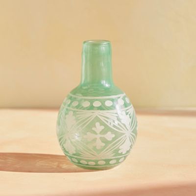 Pastel Etched Glass Vase, Bud