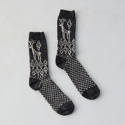 View larger image of Cashmere Blend Women's Socks, Reindeer