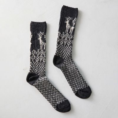 Cashmere Blend Men's Socks, Reindeer