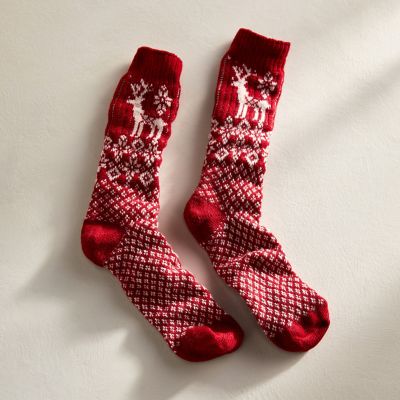 Cashmere Blend Men's Socks, Reindeer