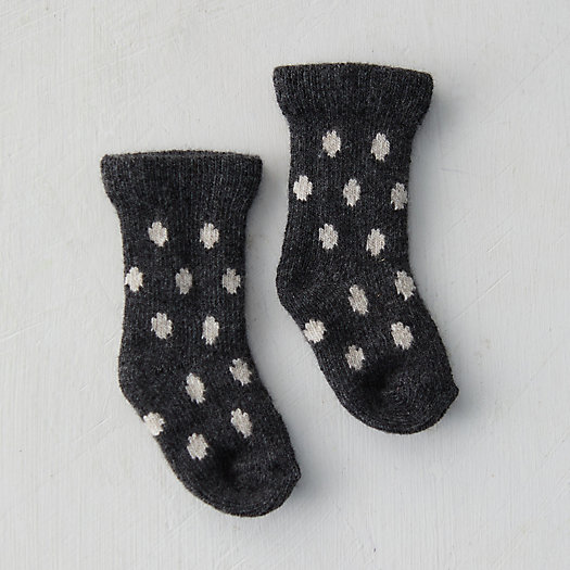 View larger image of Cashmere Blend Baby Socks, Polka Dot