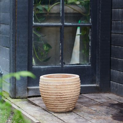 Antiqued Ring Ceramic Jar Planter, 11"