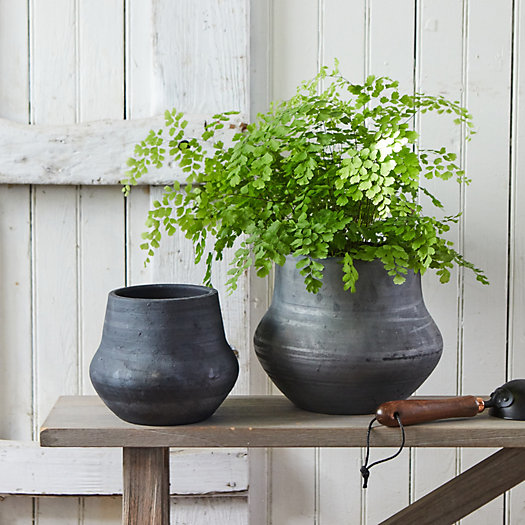 View larger image of Charcoal Ceramic Bell Jar Planter, 9"