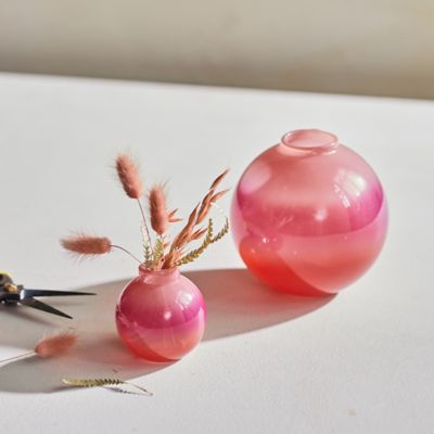 Bauble Bud Vases, Set of 2 Bright Pink