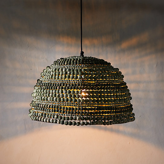 View larger image of Wood Beaded Chandelier, Dome