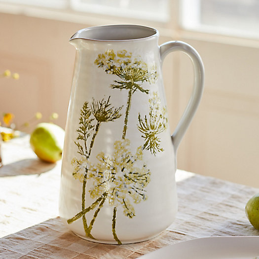 View larger image of Queen Anne's Lace Ceramic Pitcher