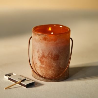 Hanging Sanded Glass Candle, Sea Salt Citronella