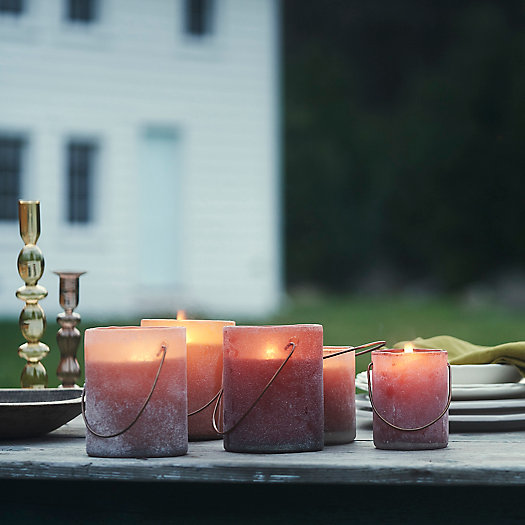 View larger image of Hanging Sanded Glass Candle, Sea Salt Citronella