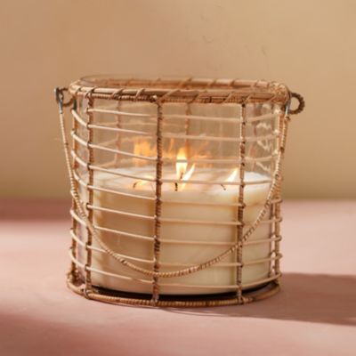Rattan Wrapped Hanging Candle, Citronella