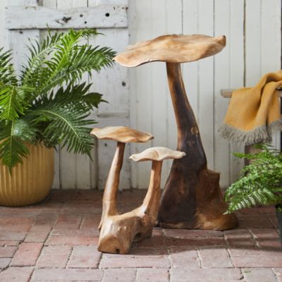 Natural Wood Standing Mushroom Large