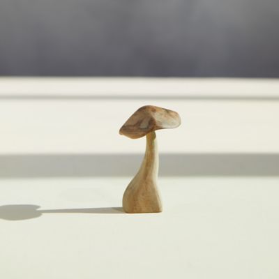 Hand-carved Wooden Mushroom –